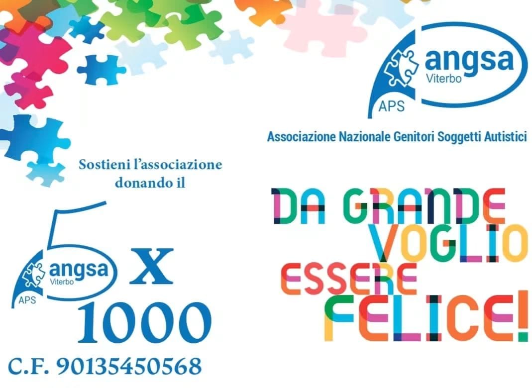 Sostieni l'associazione donando il 5 per mille. Codice fiscale 90135450568. Da grande voglio essere felice!